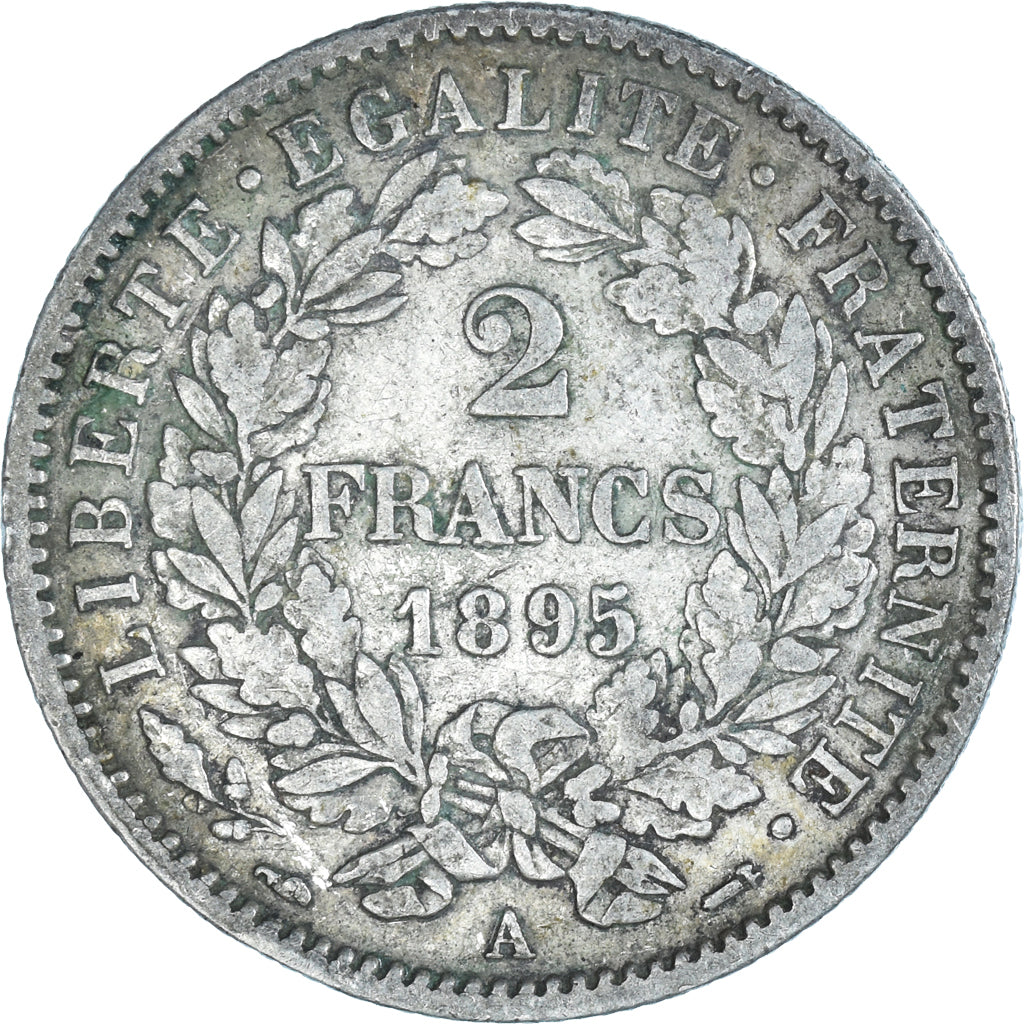 Moneta, Francia, Cérès, 2 Francs, 1895, Paris, MB+, Argento, KM:817.1