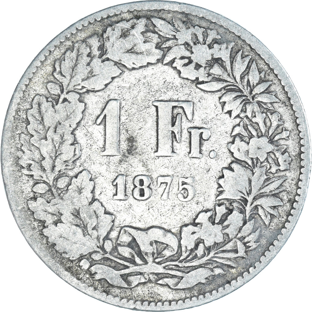 Coin, Switzerland, Franc, 1875, Bern, F(12-15), Silver, KM:24