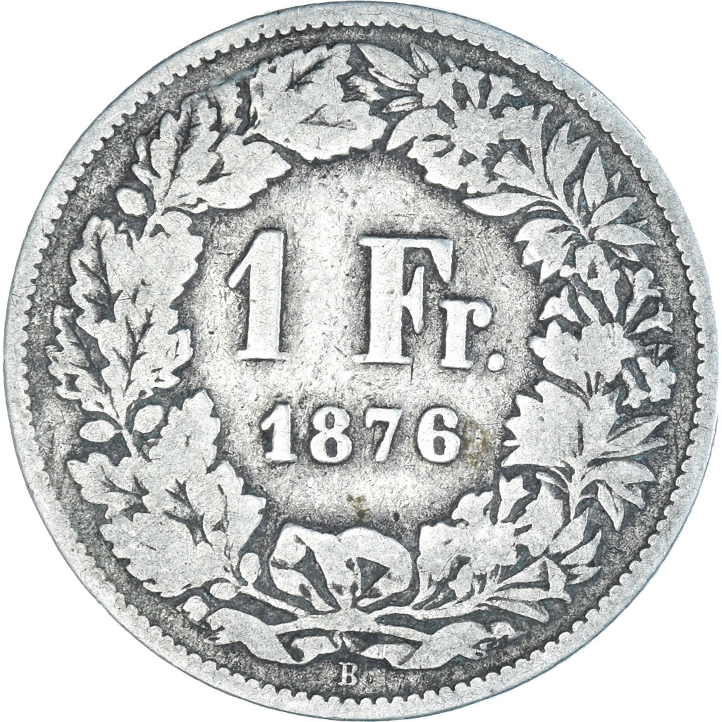 Coin, Switzerland, Franc, 1876, Bern, F(12-15), Silver, KM:24