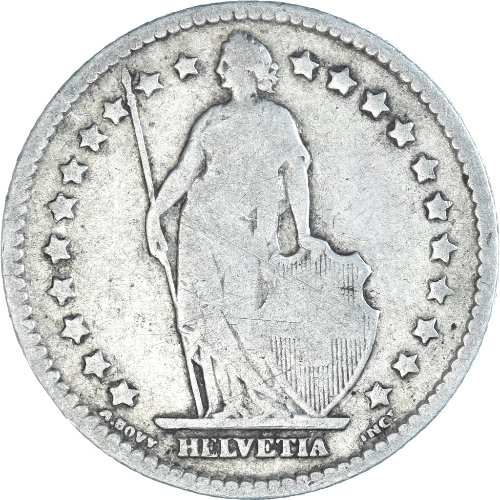 Moneta, Szwajcaria, Franc, 1886, Bern, VF(20-25), Srebro, KM:24