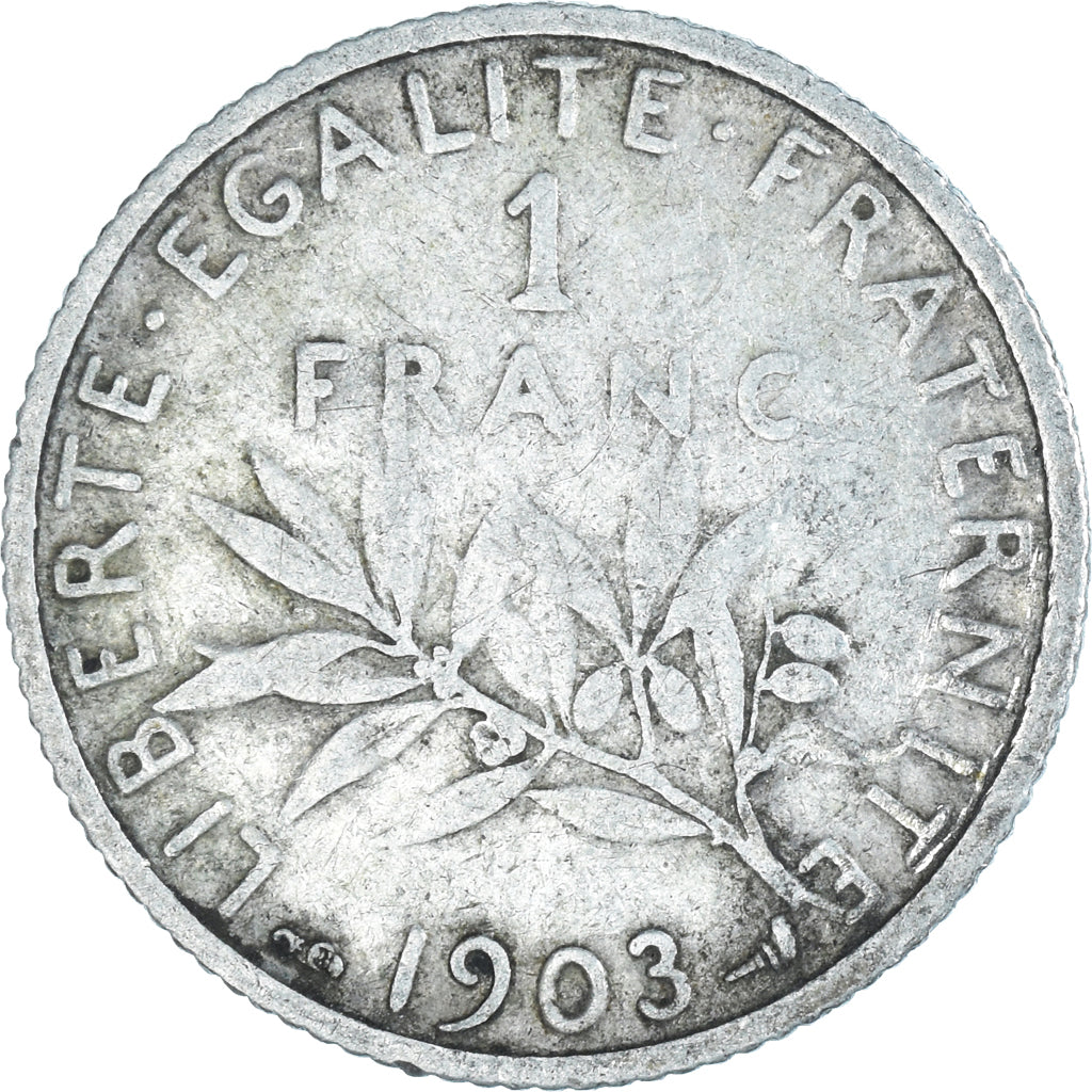 Coin, France, Semeuse, Franc, 1903, Paris, VF(20-25), Silver, KM:844.1