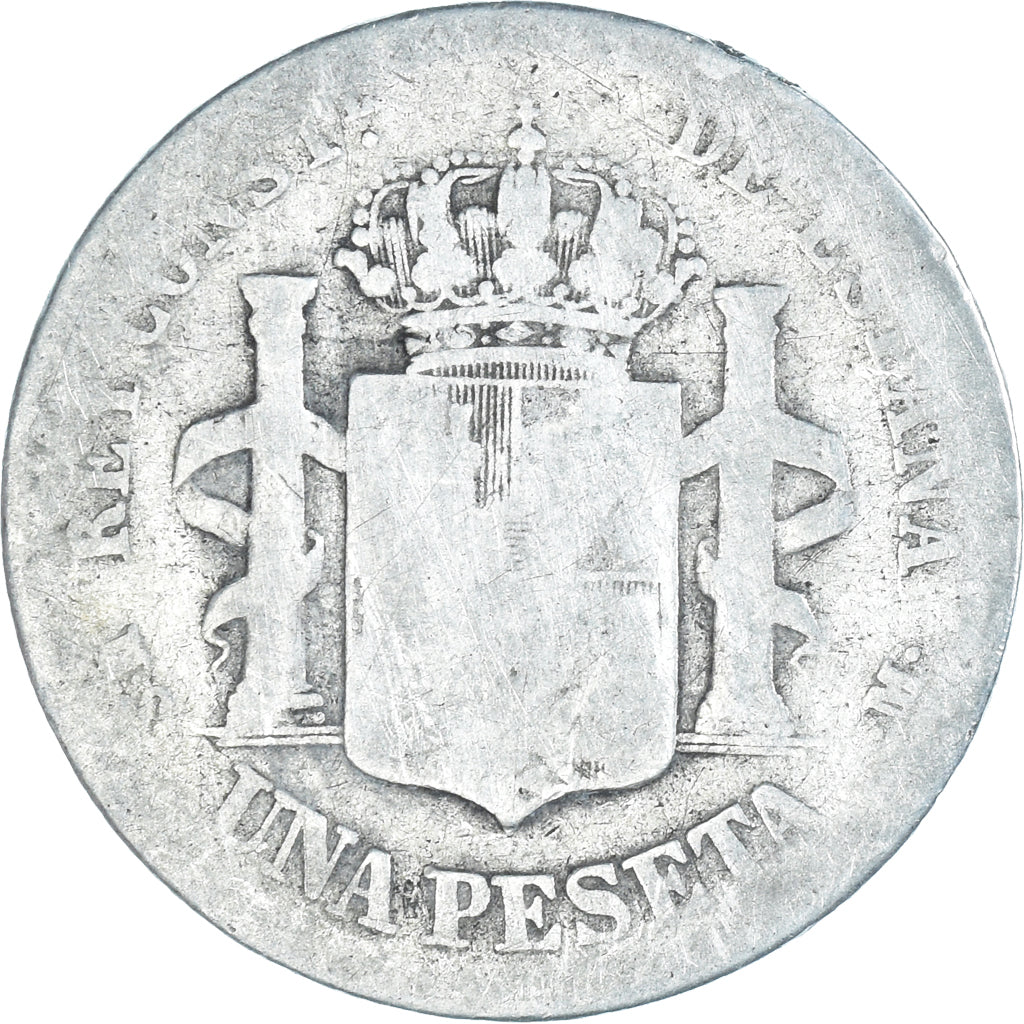 Coin, Spain, Alfonso XII, Peseta, 1885, Madrid, F(12-15), Silver, KM:686