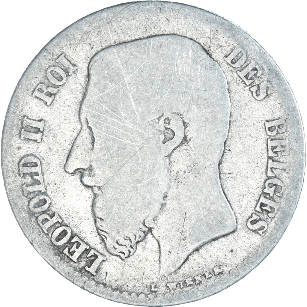 Coin, Belgium, Leopold II, Franc, 1866, F(12-15), Silver, KM:28.1