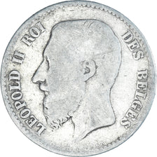 Coin, Belgium, Leopold II, Franc, 1867, Brussels, F(12-15), Silver, KM:28.1