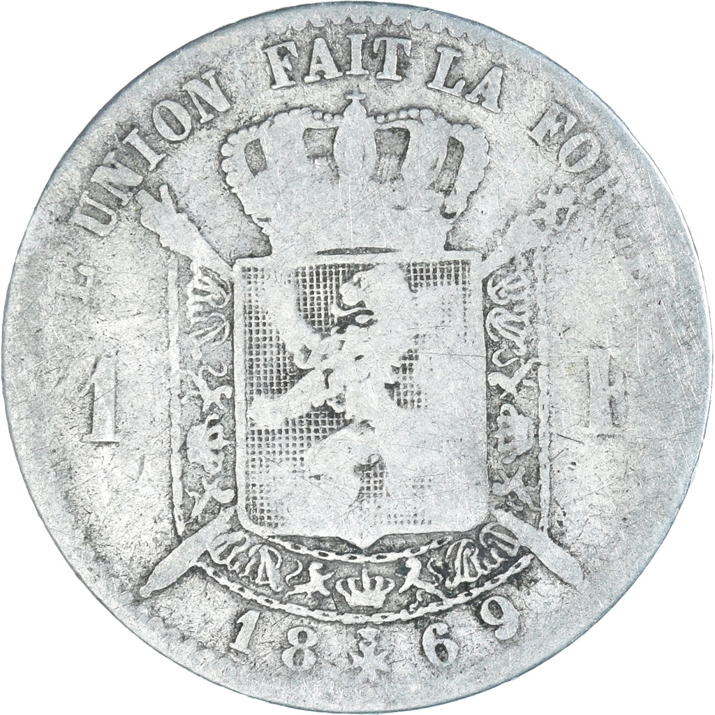 Coin, Belgium, Leopold II, Franc, 1869, F(12-15), Silver, KM:28.1