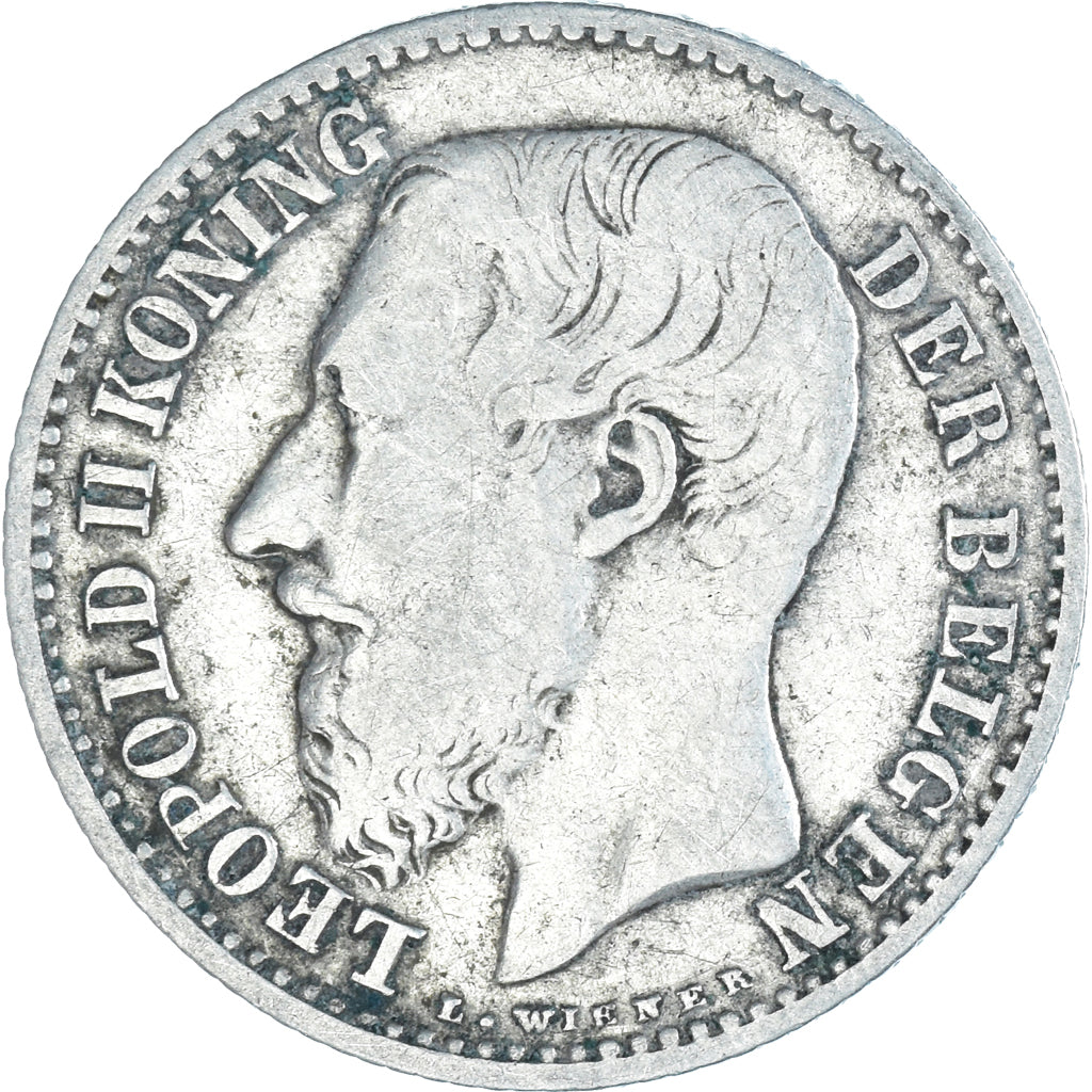 Coin, Belgium, Leopold II, Franc, 1887, VF(20-25), Silver, KM:29.1