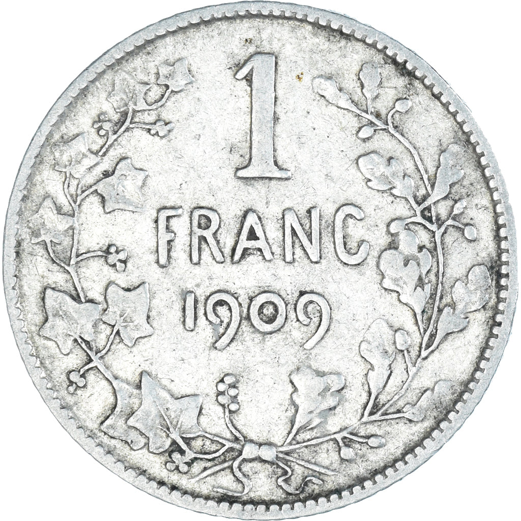 Coin, Belgium, Franc, 1909, VF(30-35), Silver, KM:56.1