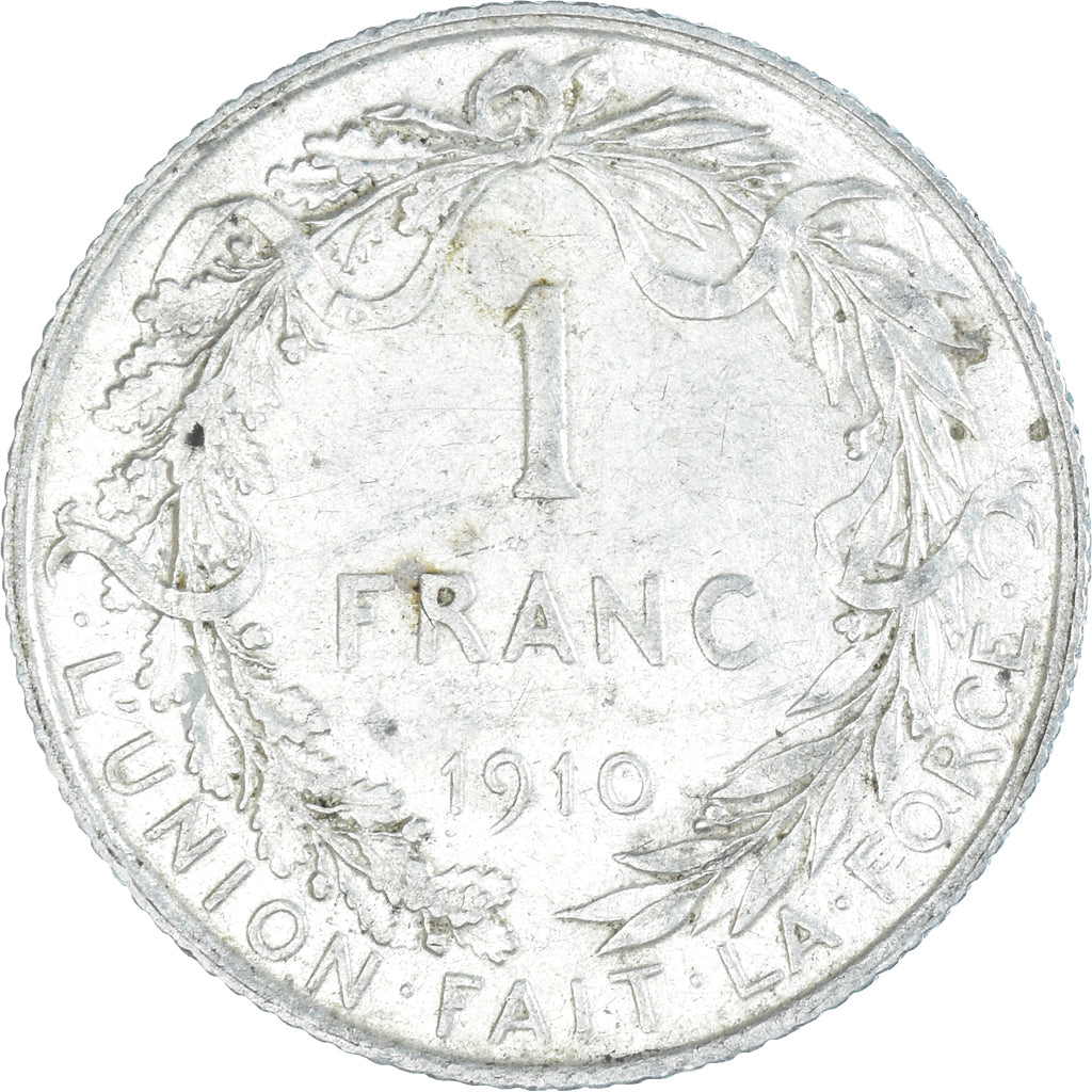 Münze, Belgien, Albert I, Franc, 1910, Brussels, SS+, Silber, KM:72