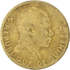 GUINEA, 5 Francs, 1959, KM #1, F(12-15), Aluminum-Bronze, 2.91