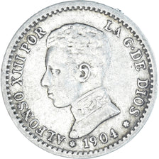 Coin, Spain, Alfonso XIII, 50 Centimos, 1904 (10), VF(30-35), Silver, KM:723