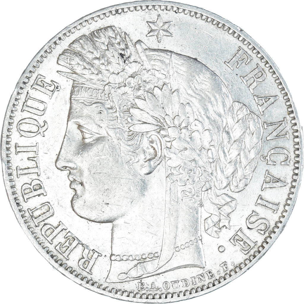 Coin, France, Cérès, 5 Francs, 1849, Paris, AU(50-53), Silver, KM:761.1