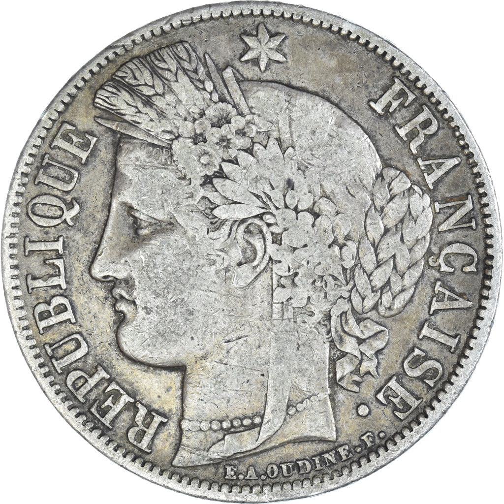 Coin, France, Cérès, 5 Francs, 1851, Paris, VF(30-35), Silver, KM:761.1