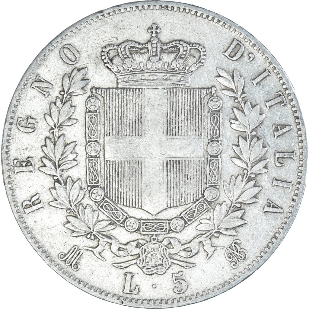 Coin, Italy, Vittorio Emanuele II, 5 Lire, 1874, Milan, VF(30-35), Silver