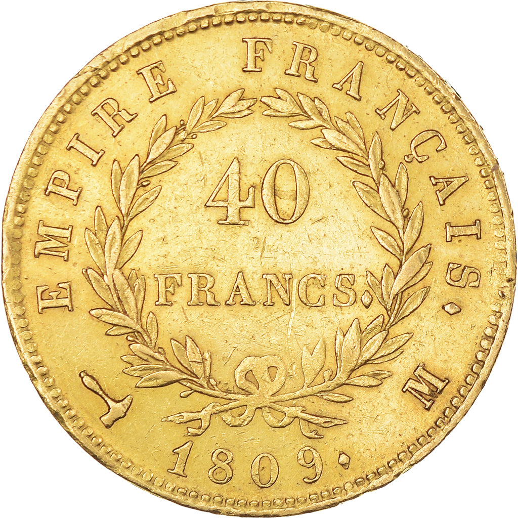 Monnaie, France, Napoléon I, 40 Francs, 1809, Toulouse, TTB+, Or, Gadoury:1084