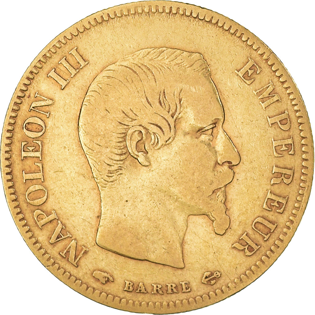 Monnaie, France, Napoleon III, 10 Francs, 1855, Paris, TB, Or, Gadoury:1014