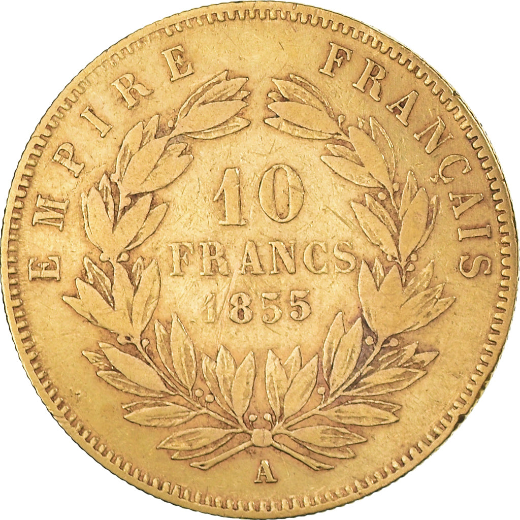 Monnaie, France, Napoleon III, 10 Francs, 1855, Paris, TB, Or, Gadoury:1014