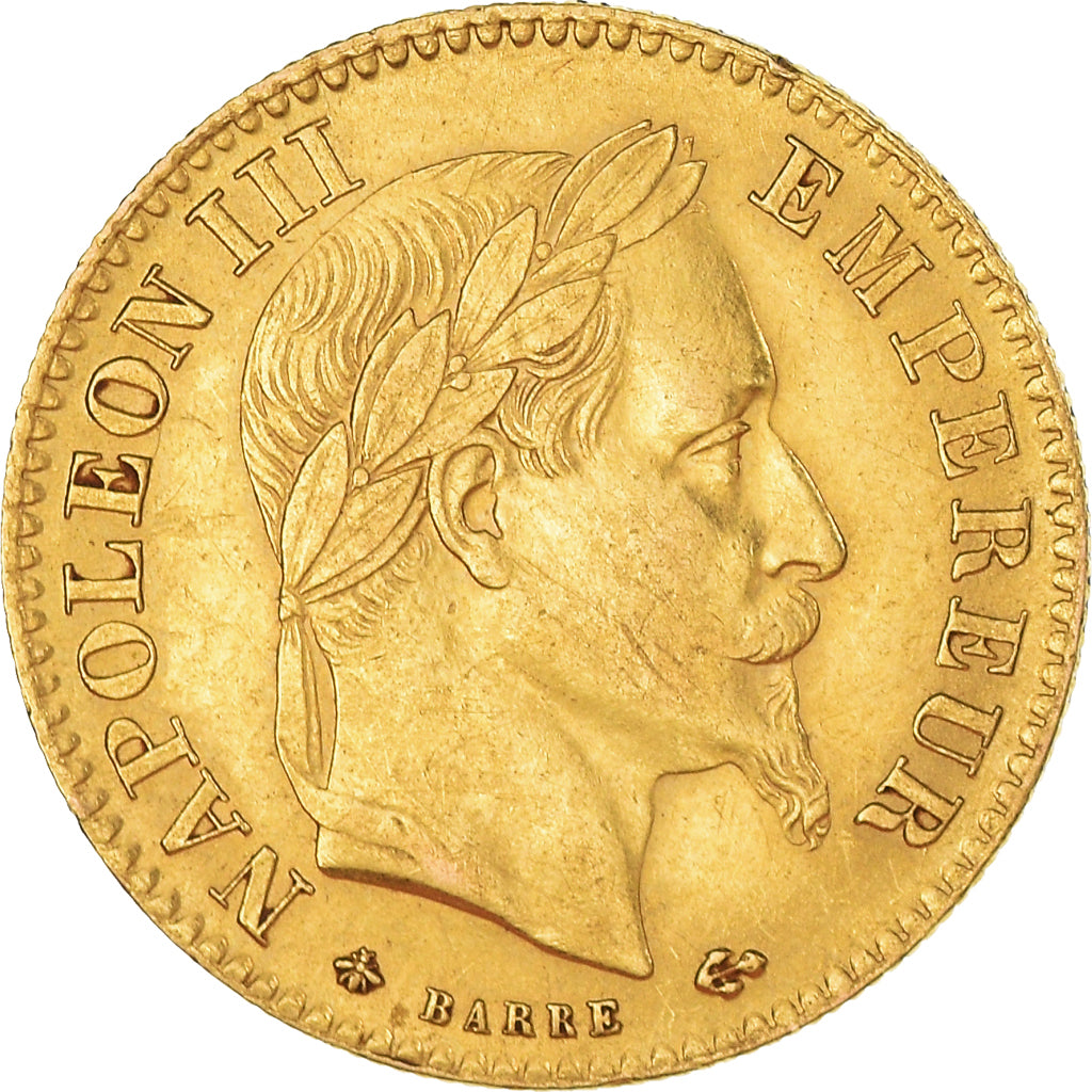 Coin, France, Napoleon III, 10 Francs, 1867, Paris, AU(50-53), Gold, KM:800.1