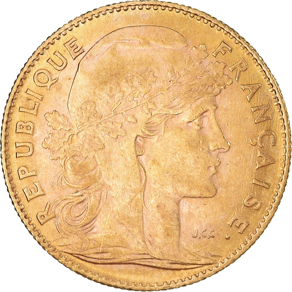 Coin, France, Marianne, 10 Francs, 1910, Paris, AU(50-53), Gold, KM:846
