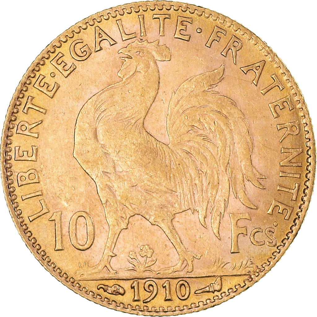 Coin, France, Marianne, 10 Francs, 1910, Paris, AU(50-53), Gold, KM:846