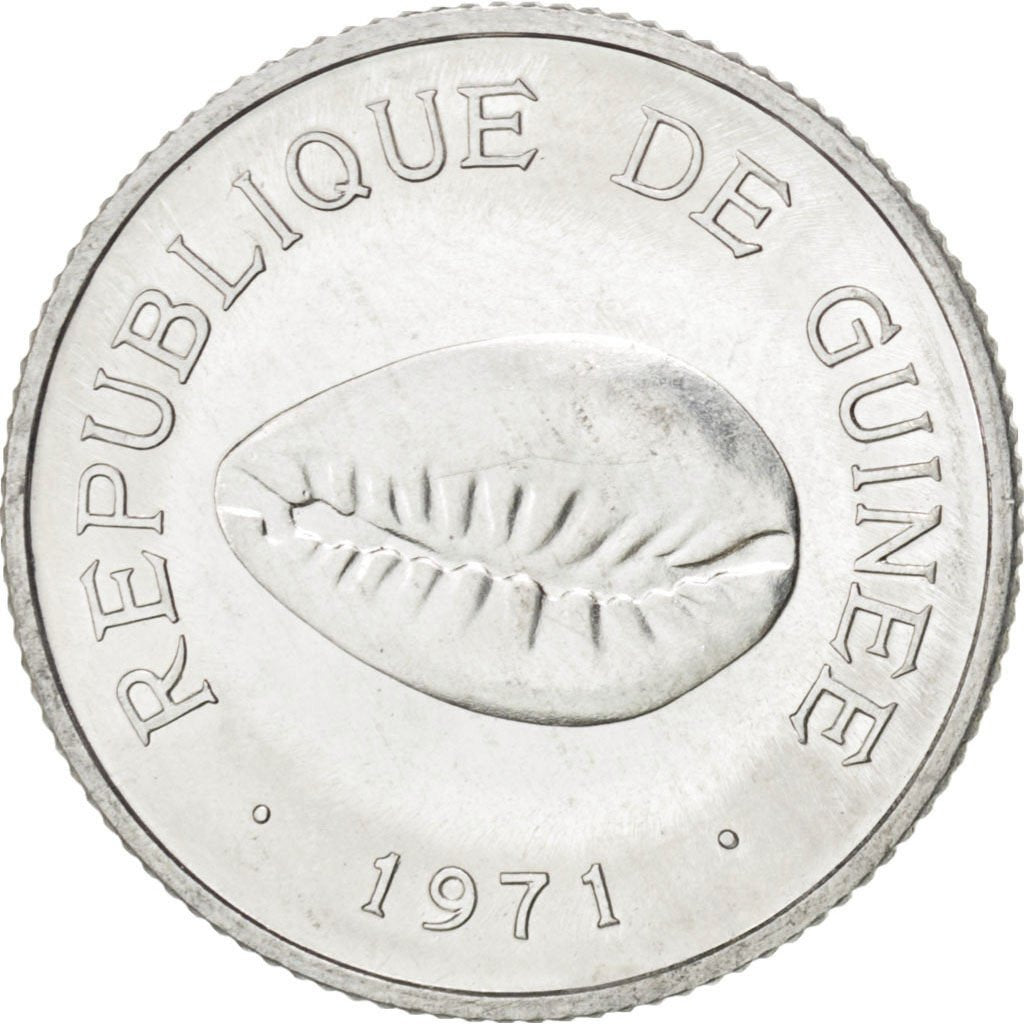 GUINEA, 50 Cauris, 1971, KM #42, MS(63), Aluminum, 0.68