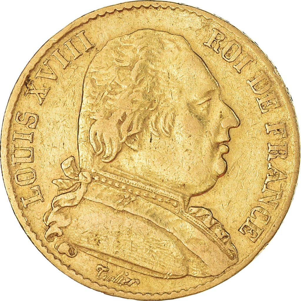 Monnaie, France, Louis XVIII, 20 Francs, 1815, Paris, TB+, Or, KM:706.1