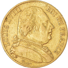 Monnaie, France, Louis XVIII, 20 Francs, 1815, Paris, TB+, Or, KM:706.1