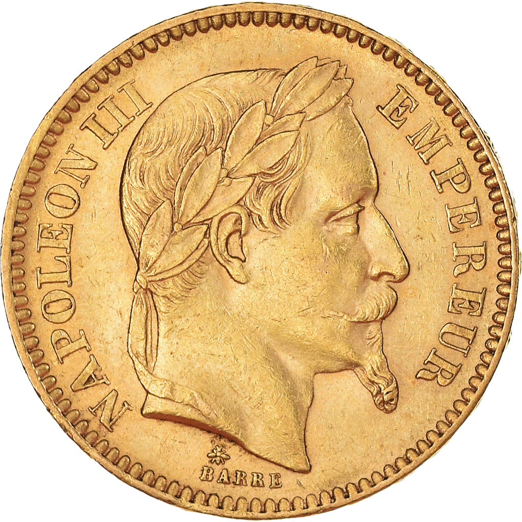 Coin, France, Napoleon III, 20 Francs, 1865, Paris, MS(60-62), Gold, KM:801.1