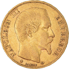 Moneta, Francja, Napoleon III, 20 Francs, 1858, Strasbourg, VF(30-35), Złoto