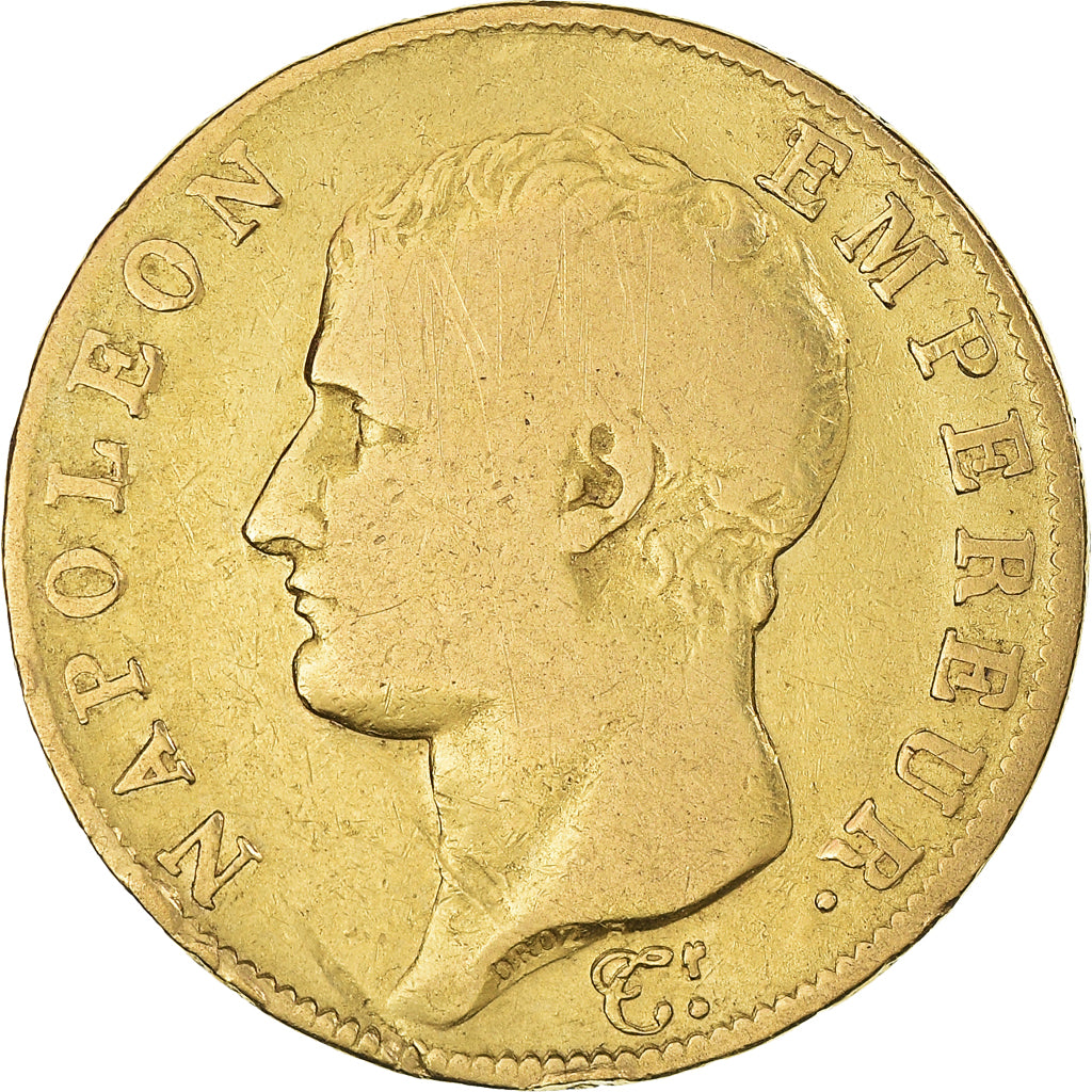 Moeda, França, Napoléon I, 40 Francs, AN 13, Paris, VF(20-25), Dourado
