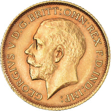 Coin, Australia, George V, 1/2 Sovereign, 1915, Sydney, MS(60-62), Gold, KM:28