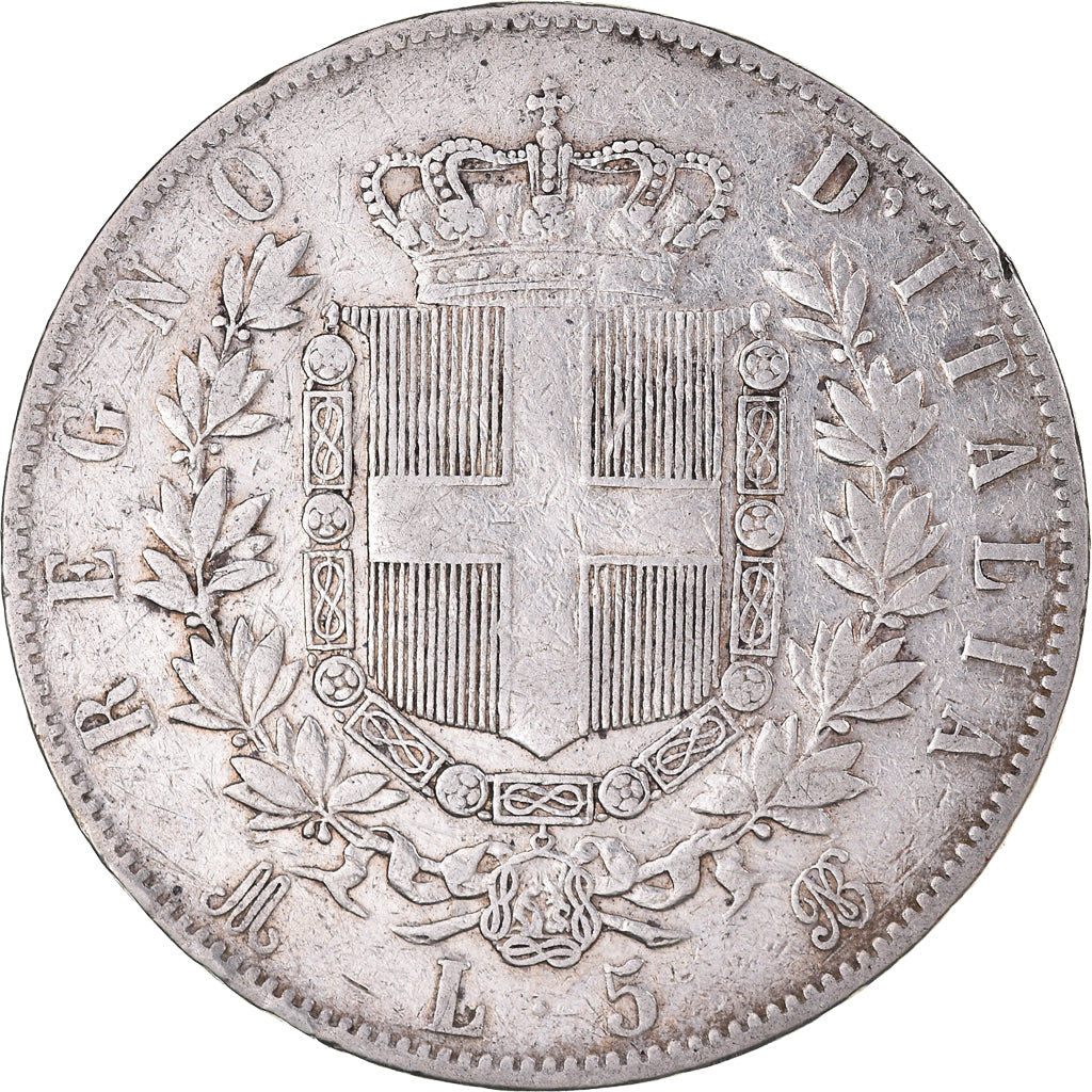 Monnaie, Italie, Vittorio Emanuele II, 5 Lire, 1873, Milan, TB+, Argent, KM:8.3