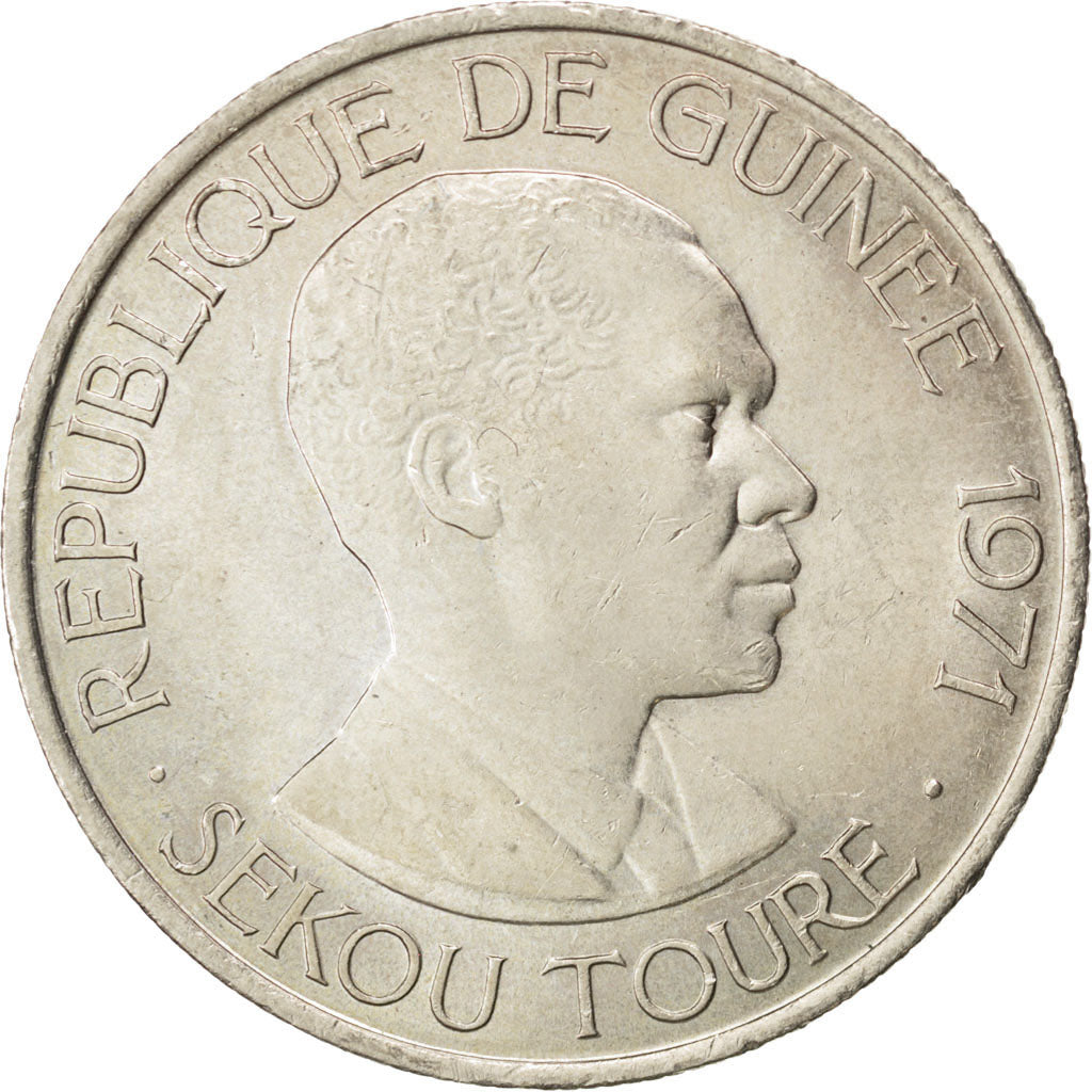GUINEA, 100 Francs, 1971, KM #41, MS(63), Copper-Nickel, 16.95