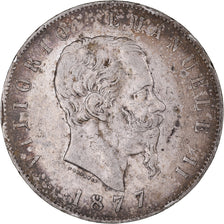 Munten, Italië, Vittorio Emanuele II, 5 Lire, 1877, Rome, FR+, Zilver, KM:8.4