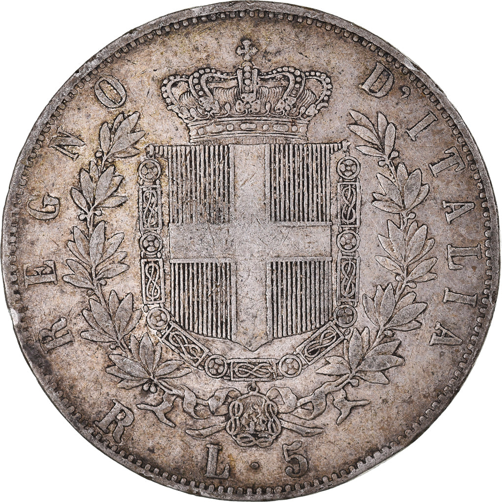 Munten, Italië, Vittorio Emanuele II, 5 Lire, 1877, Rome, FR+, Zilver, KM:8.4