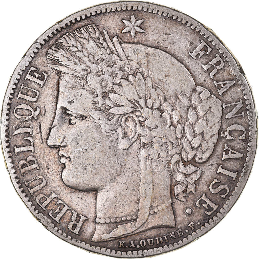Coin, France, Cérès, 5 Francs, 1870, Paris, VF(30-35), Silver, KM:819