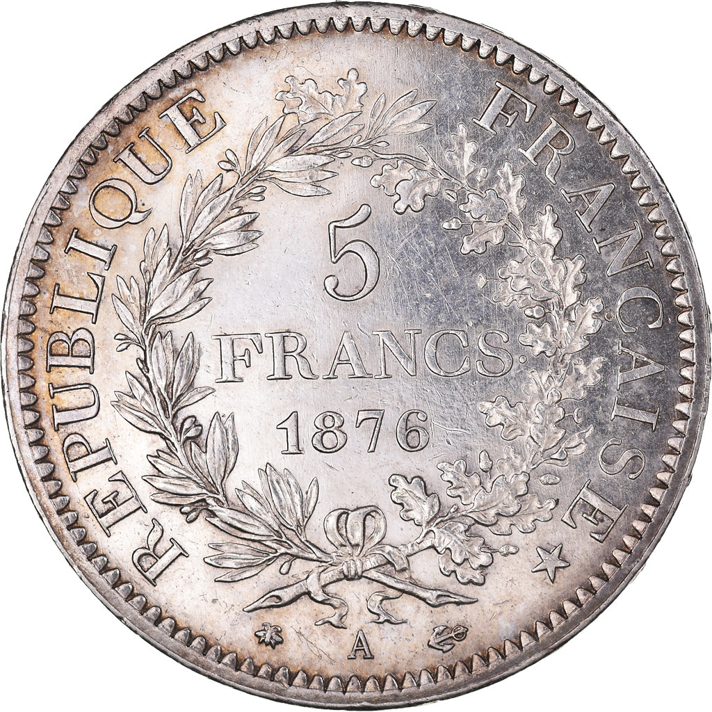 Coin, France, Hercule, 5 Francs, 1876, Paris, AU(55-58), Silver, KM:820.1