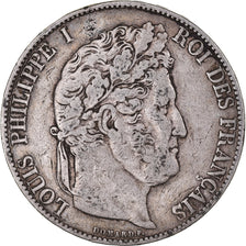Monnaie, France, Louis-Philippe, 5 Francs, 1845, Strasbourg, TB+, Argent