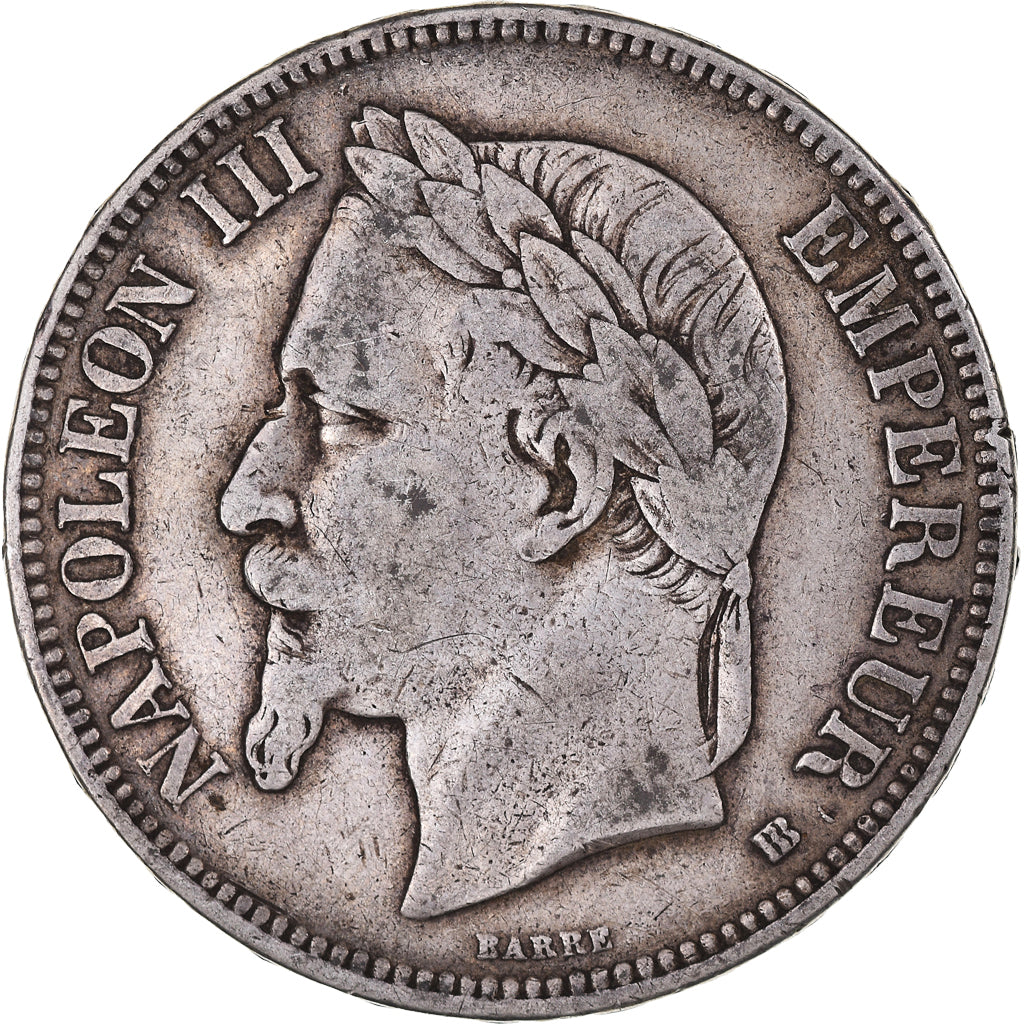 Coin, France, Napoleon III, 5 Francs, 1869, Strasbourg, VF(30-35), Silver