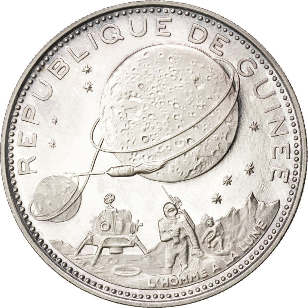 GUINEA, 250 Francs, 1970, KM #12, MS(63), Silver, 36, 14.43