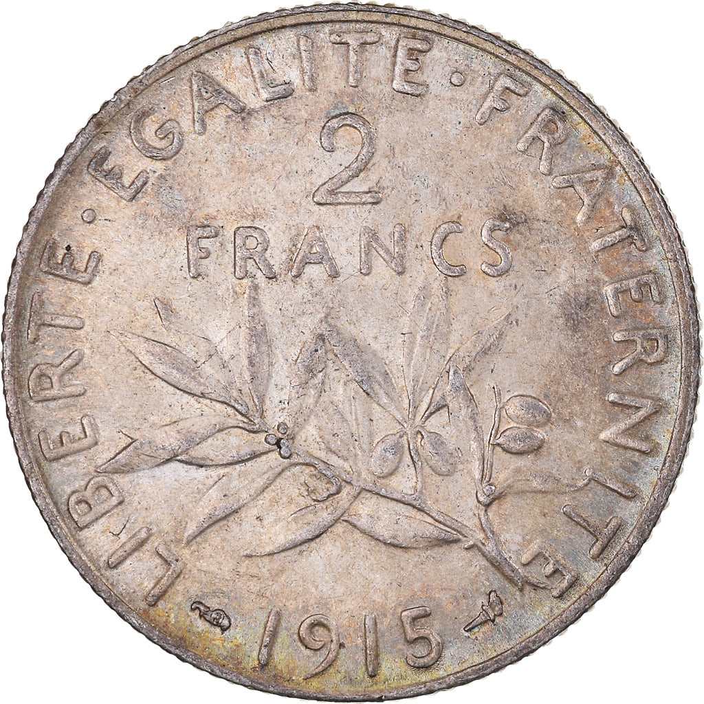 Moneta, Francia, Semeuse, 2 Francs, 1915, Paris, SPL, Argento, KM:845.1