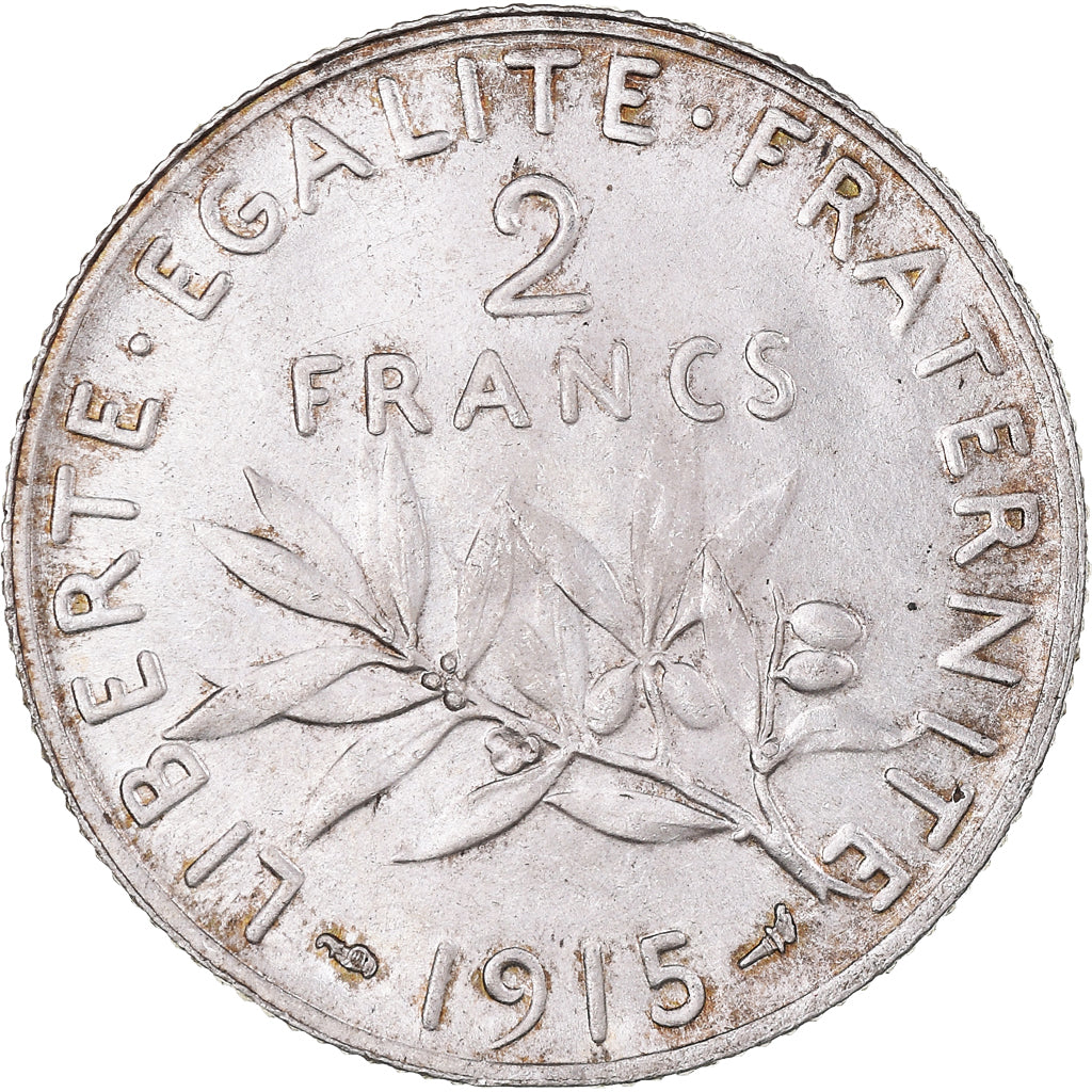 Coin, France, Semeuse, 2 Francs, 1915, Paris, MS(63), Silver, KM:845.1