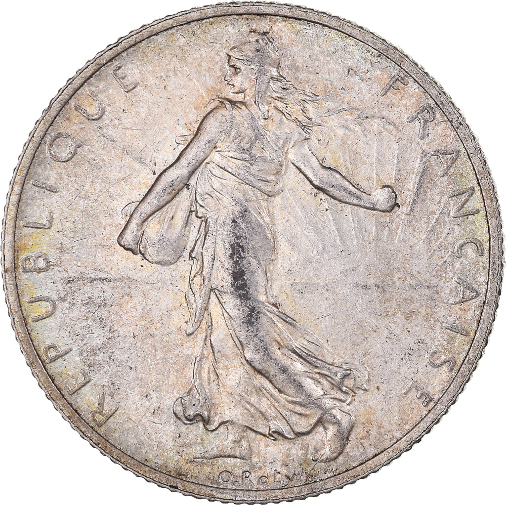 Moeda, França, Semeuse, 2 Francs, 1919, Paris, MS(60-62), Prata, KM:845.1