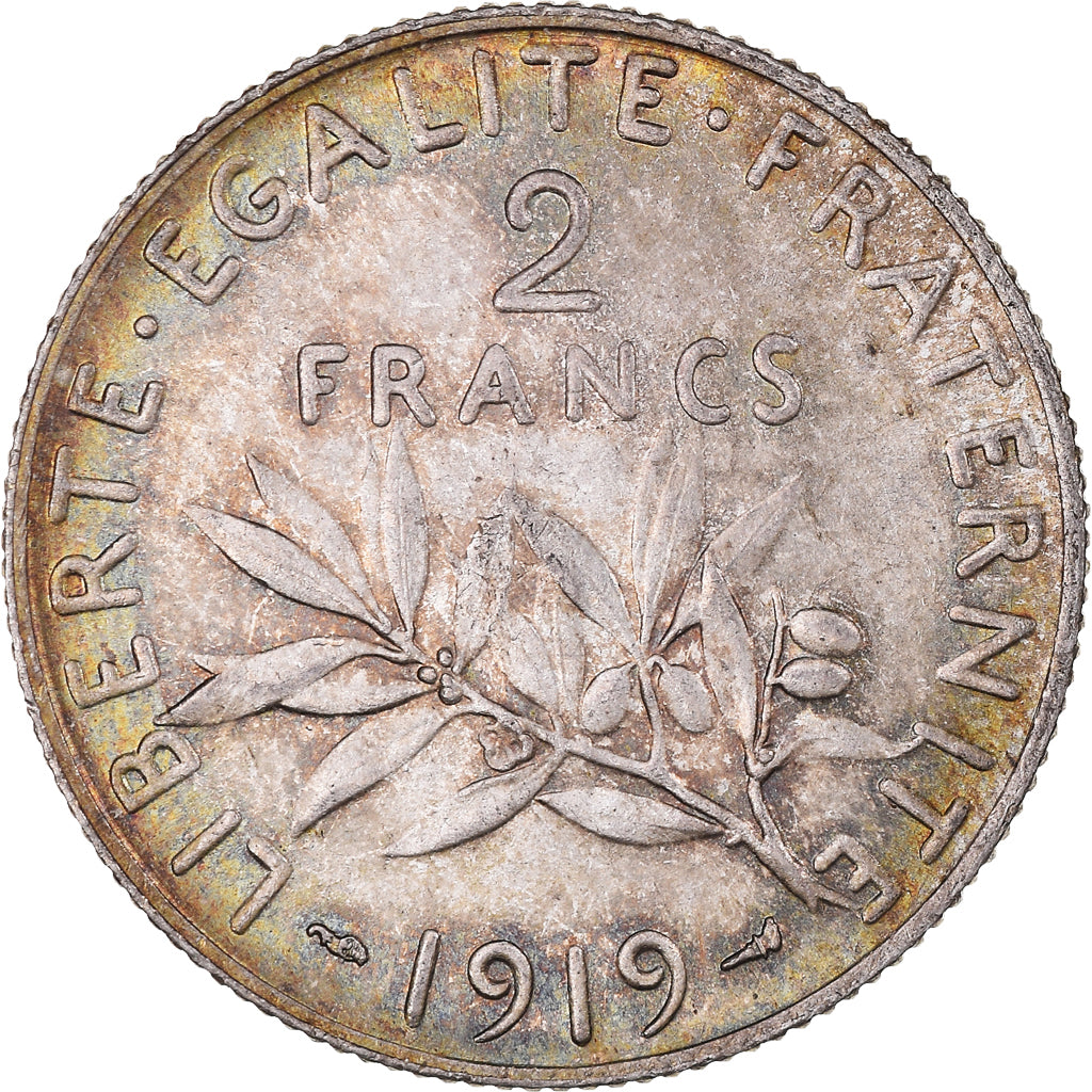 Coin, France, Semeuse, 2 Francs, 1919, Paris, MS(60-62), Silver, KM:845.1