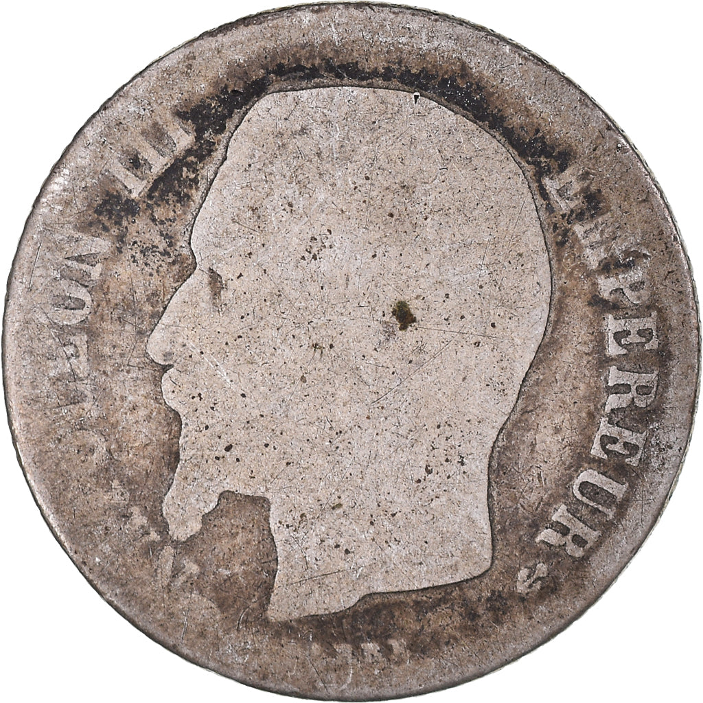 Monnaie, France, Napoleon III, Franc, 1858, Paris, AB+, Argent, Gadoury:460