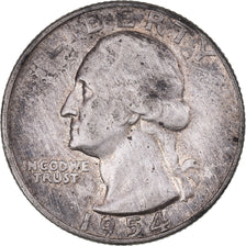 Coin, United States, Washington Quarter, Quarter, 1954, U.S. Mint, Philadelphia