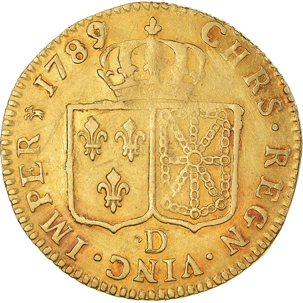 Monnaie, France, Louis XVI, Louis d'or à la tête nue, Louis d'Or, 1789, Lyon