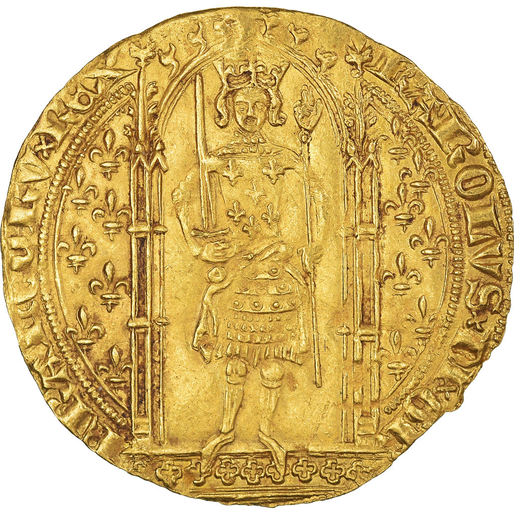 Monnaie, France, Charles V, Franc à pied, 1365, SUP, Or, Duplessy:360