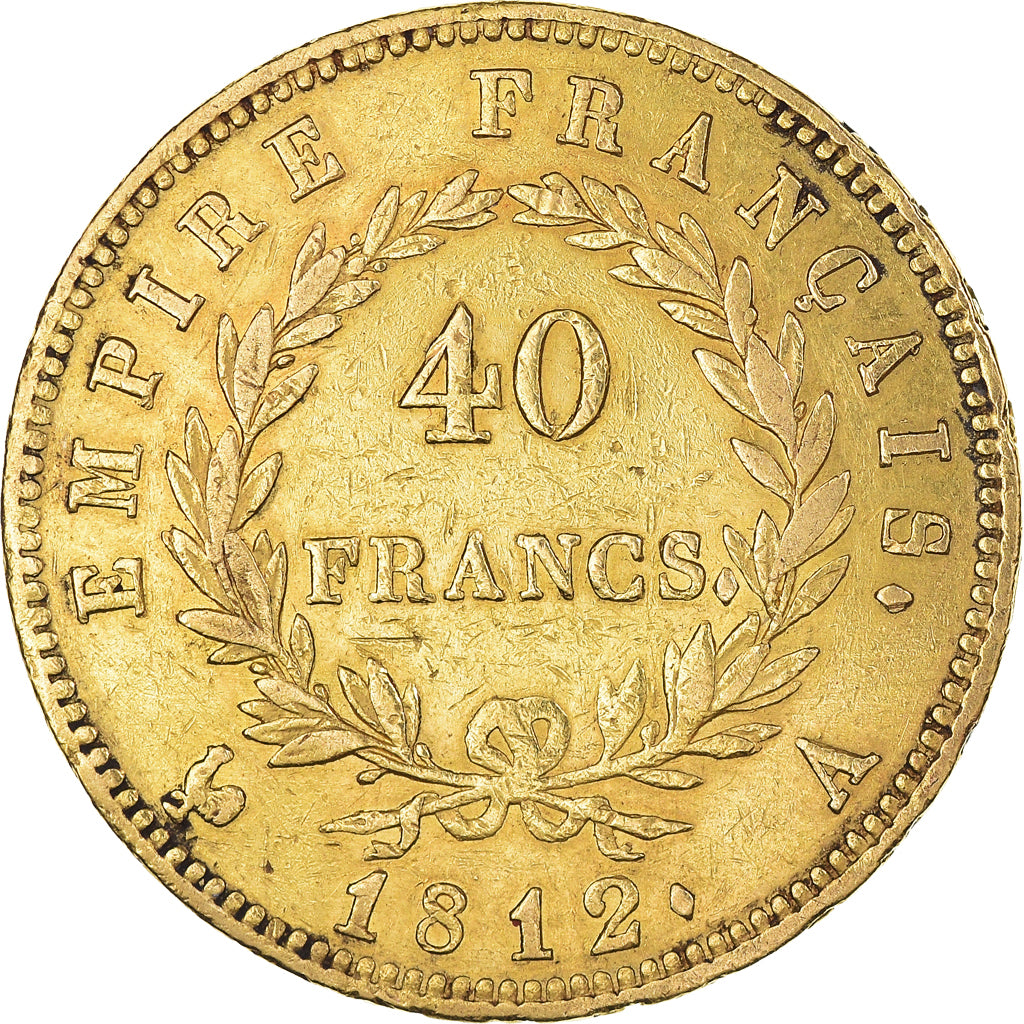 Munten, Frankrijk, Napoléon I, 40 Francs, 1812, Paris, ZF, Goud, KM:696.1