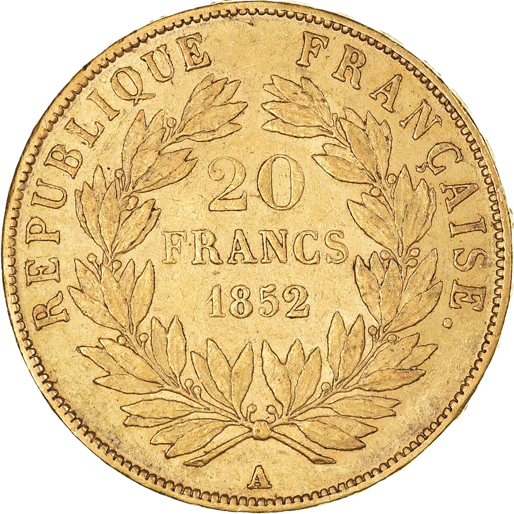 Monnaie, France, Napoleon III, 20 Francs, 1852, Paris, TTB+, Or, Gadoury:1060