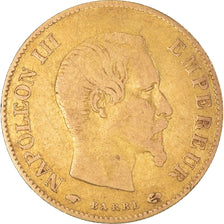 Moeda, França, Napoleon III, 10 Francs, 1859, Paris, VF(20-25), Dourado